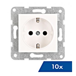 Insert priză, cleme elastice, alb