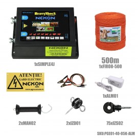 Pachet gard electric NEXON Simple 4J 12V/230V, Hobby 500m 3 lite 90 kg