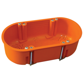 Doză ghips-carton de aparataj, dublă, fără capac, portocaliu