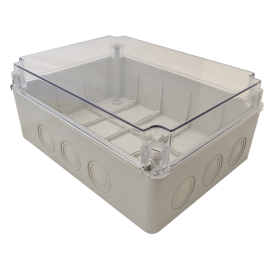 Doză electronică din mat.plastic, gri deschis, capac transp. IP67