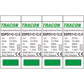 Descărcător de supratensiuneT1+T2,AC,elem. mod. înlocuibil